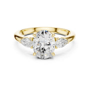 Three-Stone Engagement Ring with Pear Side Diamonds