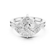 Diamond Bridal Set Ring with Marquise & Round Accent Diamonds