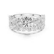 Floral & Round Diamond Cluster Ring – 3.70 CTW