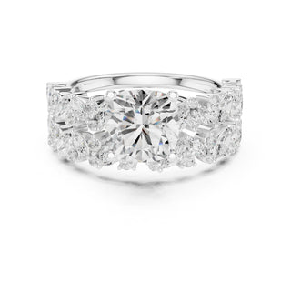 Floral & Round Diamond Cluster Ring – 3.70 CTW