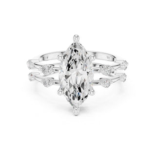 Diamond Bridal Set with Side Stones – 2.86 Carat