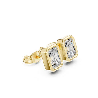 Elegant Bezel Diamond Stud Earrings