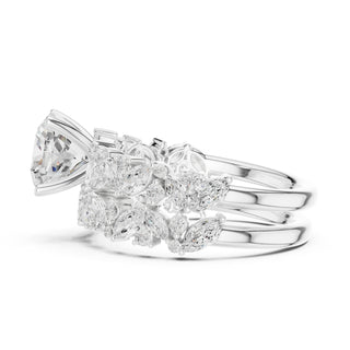 Floral & Round Diamond Cluster Ring – 3.70 CTW