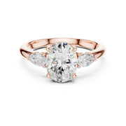 Three-Stone Engagement Ring with Pear Side Diamonds