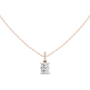 Diamond Solitaire Bezel Pendant Necklace (1.50ct) with Chain