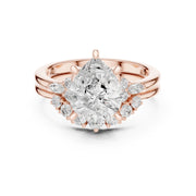 Diamond Bridal Set Ring with Marquise & Round Accent Diamonds