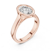 Bezel Set Diamond Solitaire Ring | Modern Elegance