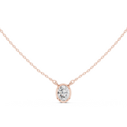 Diamond Solitaire Bezel Pendant Necklace