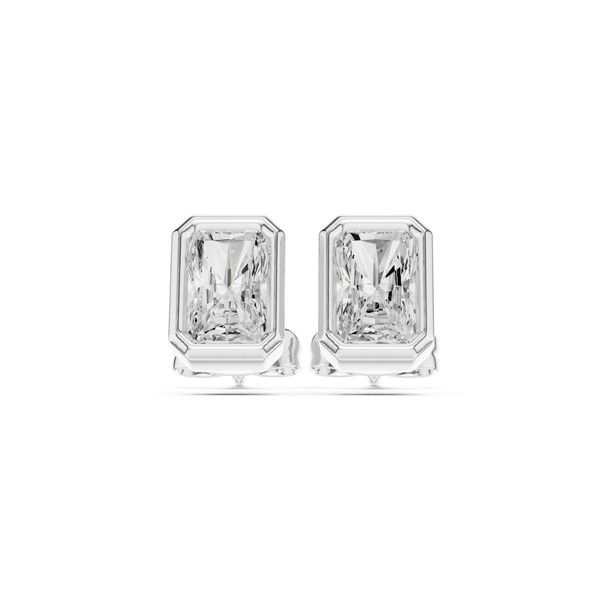Elegant Bezel Diamond Stud Earrings