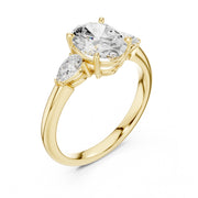 Three-Stone Engagement Ring with Pear Side Diamonds