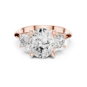 Three-Stone Diamond Engagement Ring | 2.5ct Center with Round Side Stones