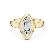Bezel Set Diamond Solitaire Ring | Modern Elegance