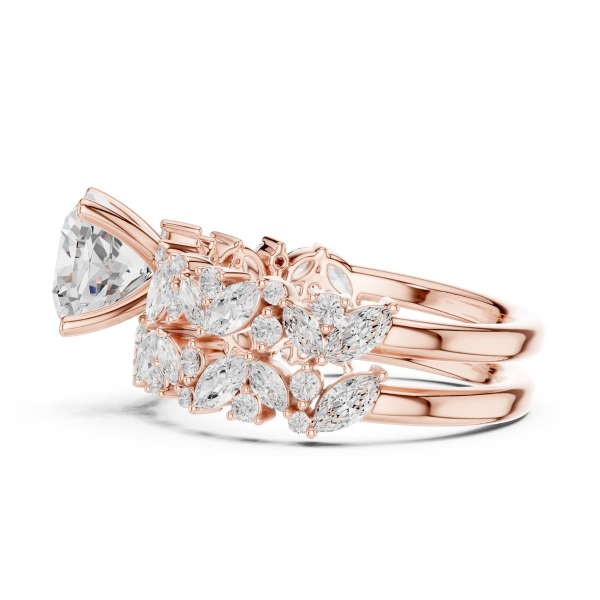 Floral & Round Diamond Cluster Ring – 3.70 CTW
