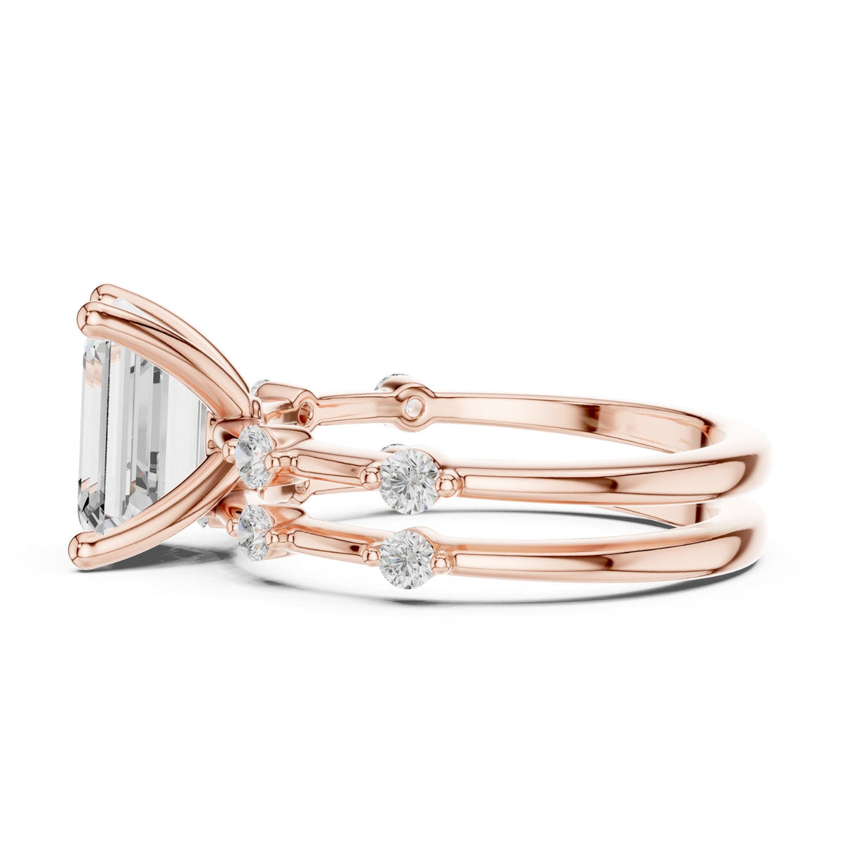Diamond Bridal Set with Side Stones – 2.86 Carat
