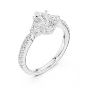 1 Carat Three-Stone Diamond Rings With Pave Band