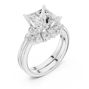 Diamond Bridal Set Ring with Marquise & Round Accent Diamonds