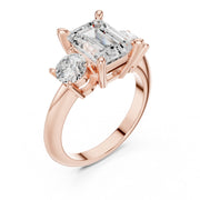 Three-Stone Diamond Engagement Ring | 2.5ct Center with Round Side Stones