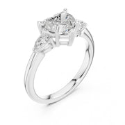 Three-Stone Engagement Ring with Pear Side Diamonds