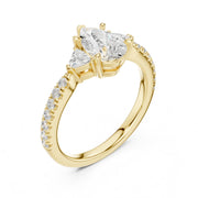 1 Carat Three-Stone Diamond Rings With Pave Band