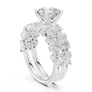 Floral & Round Diamond Cluster Ring – 3.70 CTW