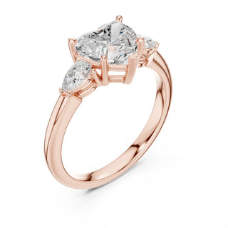 Three-Stone Engagement Ring with Pear Side Diamonds