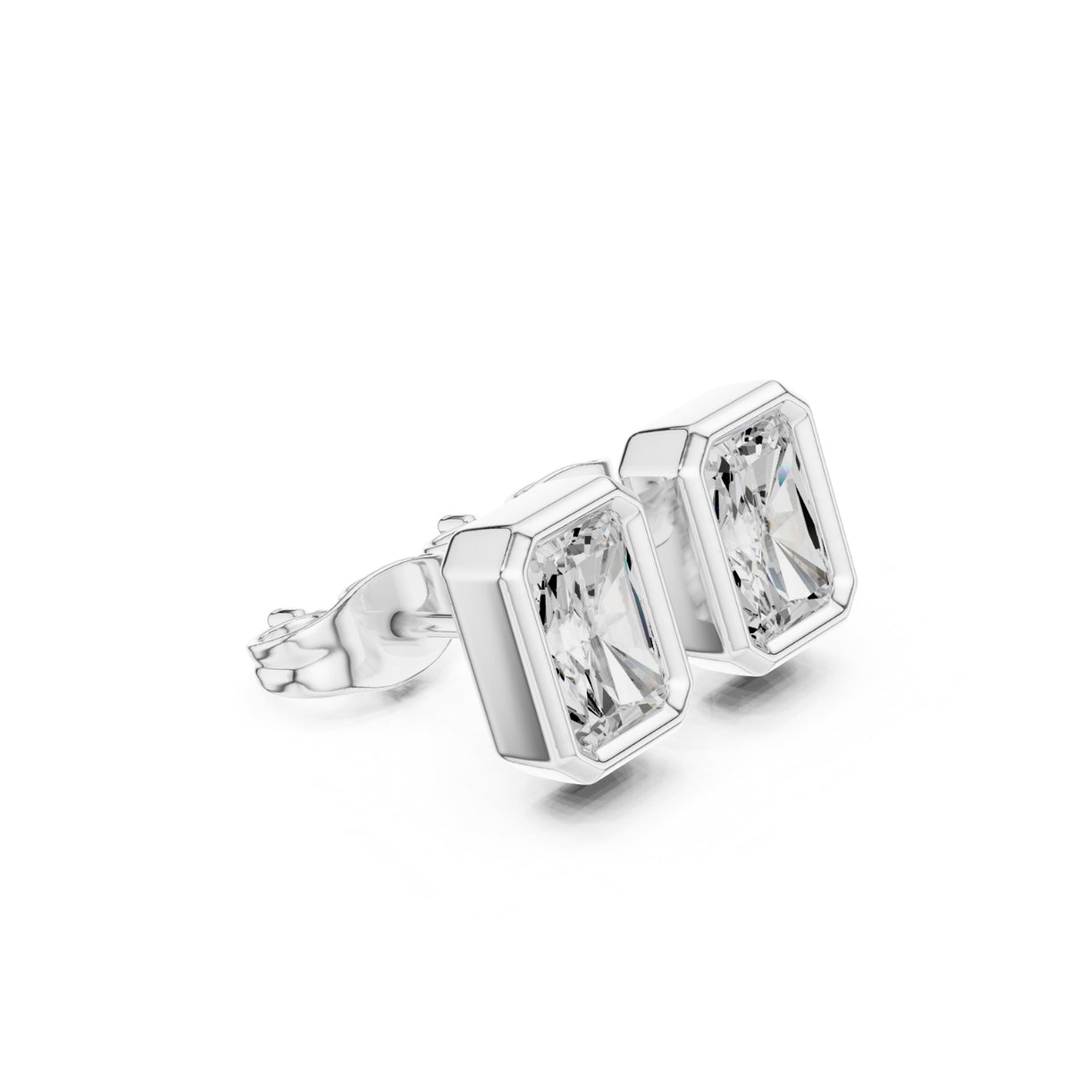 Elegant Bezel Diamond Stud Earrings