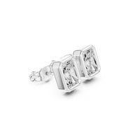 Elegant Bezel Diamond Stud Earrings | 2.50 Carat Total Weight