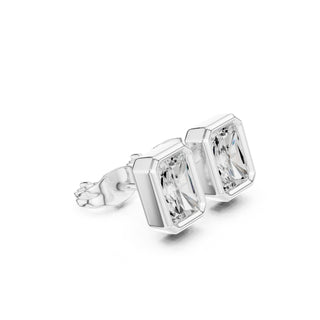 Elegant Bezel Diamond Stud Earrings