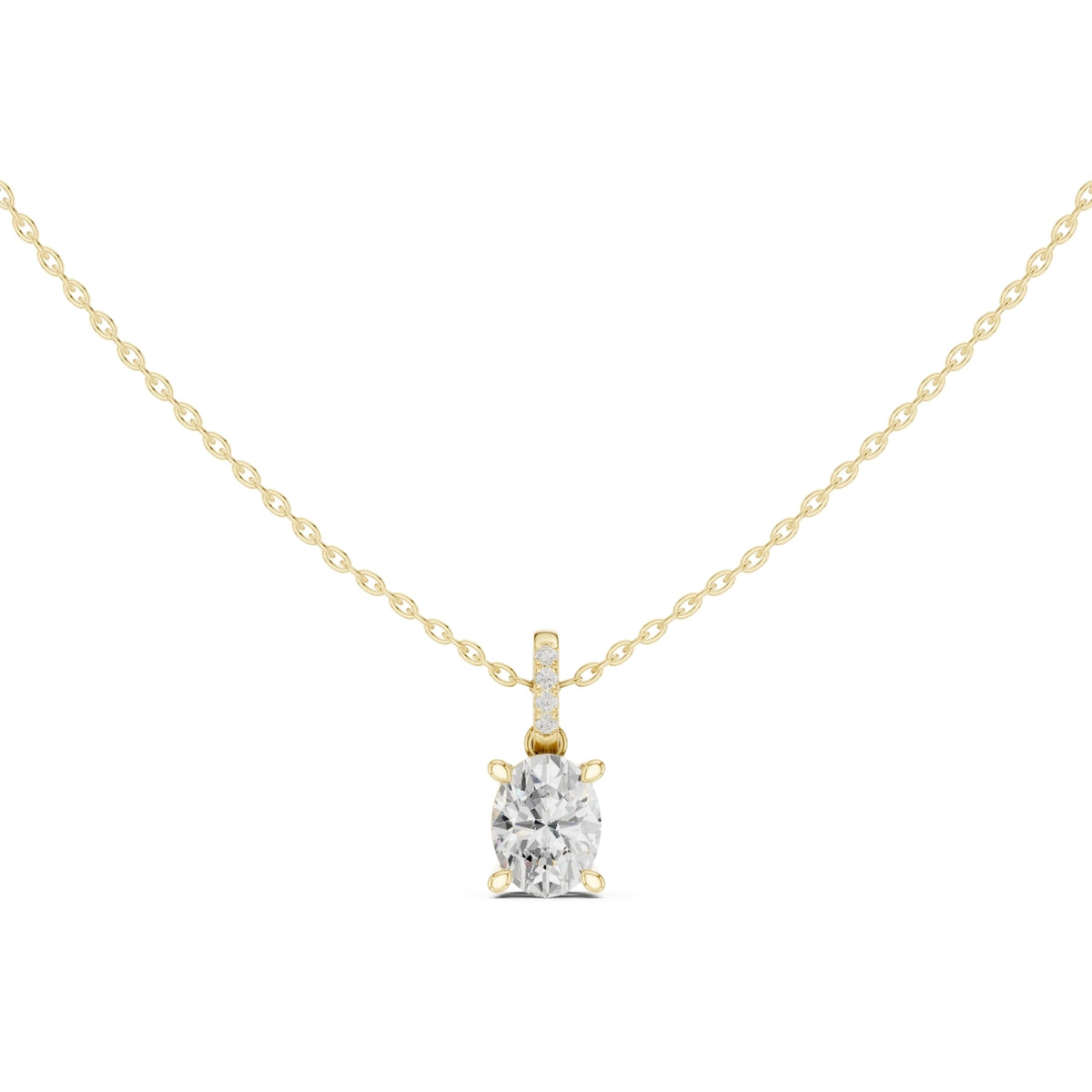 Diamond Solitaire Bezel Pendant Necklace (1.50ct) with Chain