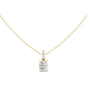 Diamond Solitaire Bezel Pendant Necklace (1.50ct) with Chain