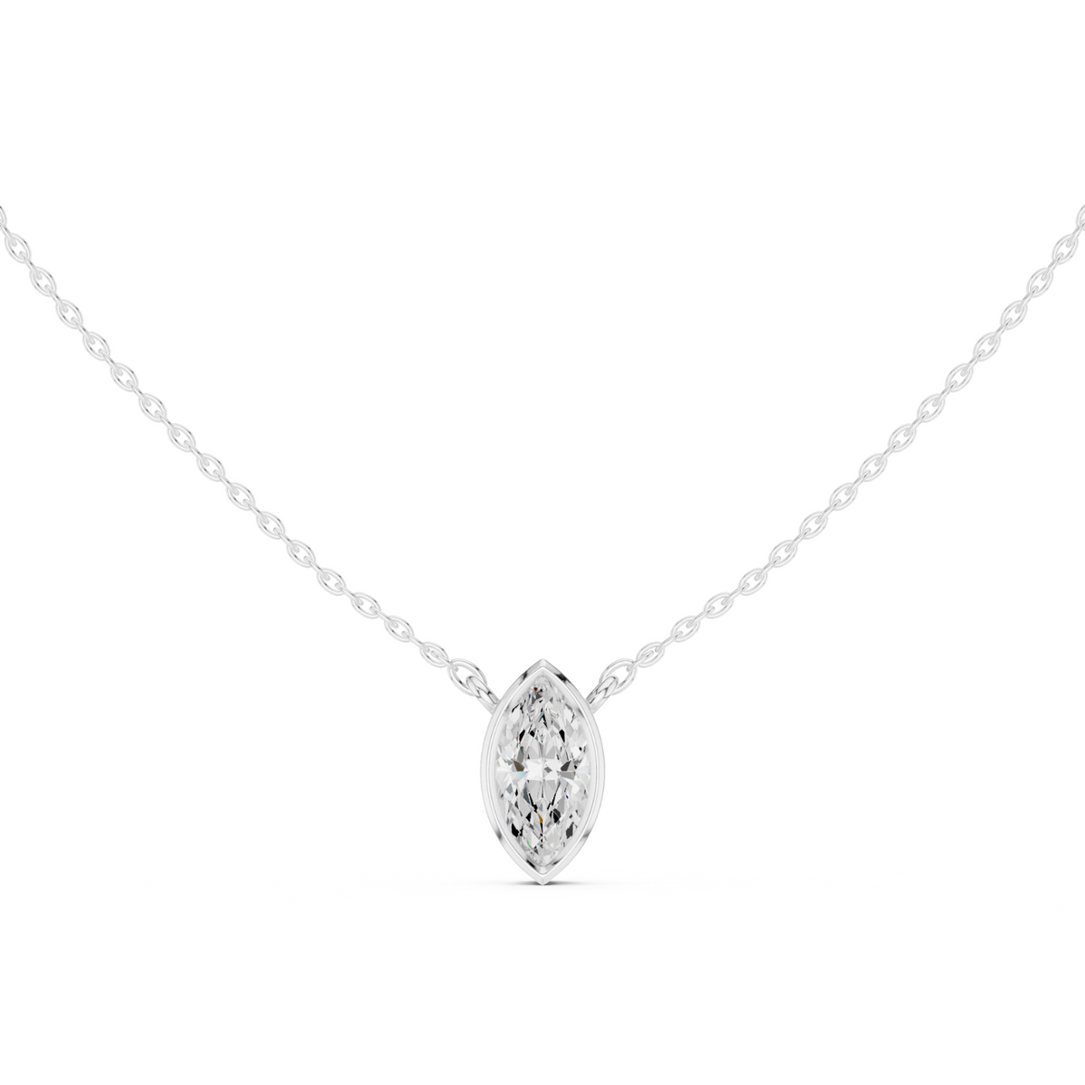 Diamond Solitaire Bezel Pendant Necklace