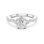 1 Carat Three-Stone Diamond Rings With Pave Band