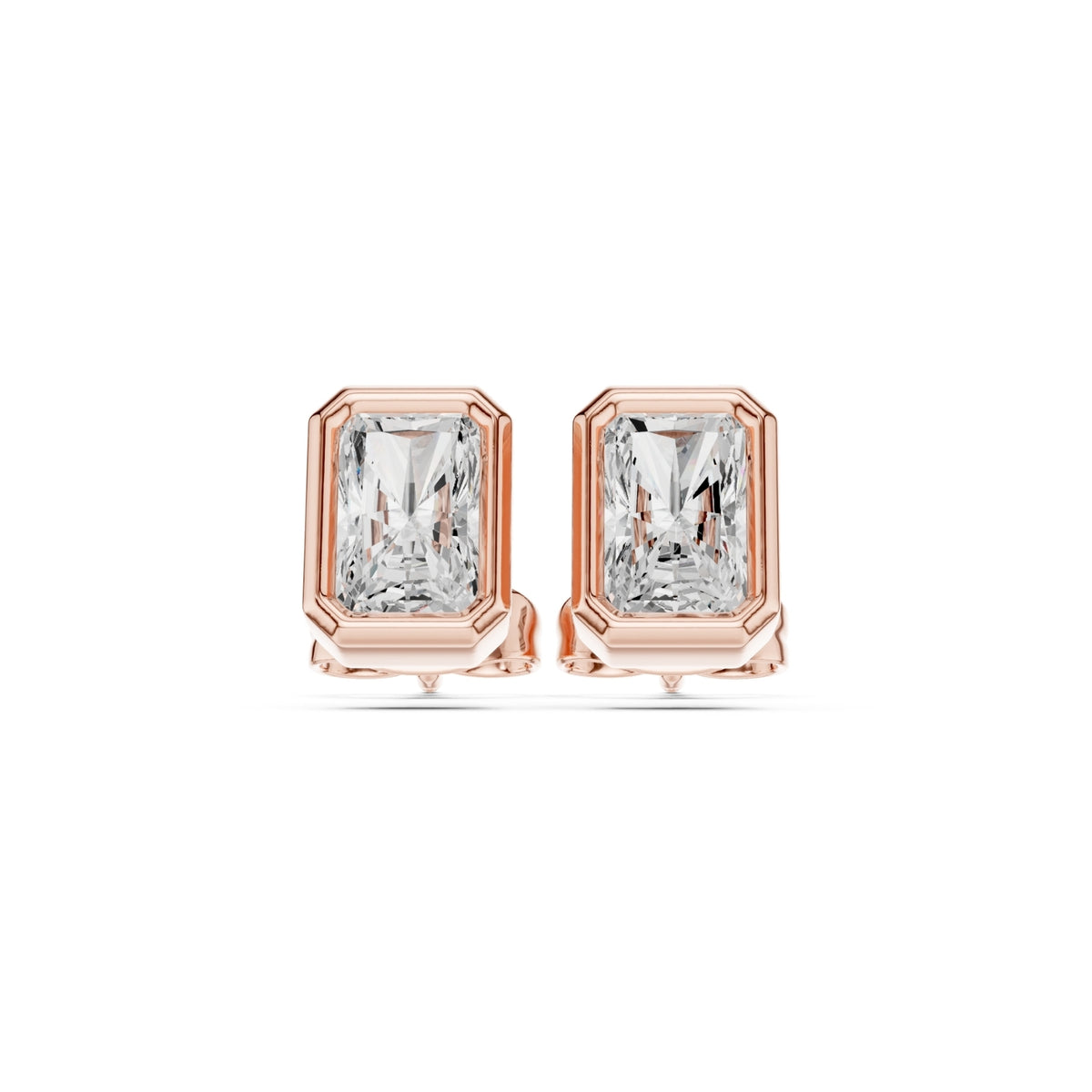 Elegant Bezel Diamond Stud Earrings
