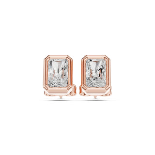 Elegant Bezel Diamond Stud Earrings