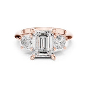 Three-Stone Diamond Engagement Ring | 2.5ct Center with Round Side Stones