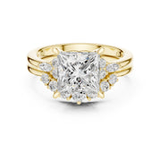 Diamond Bridal Set Ring with Marquise & Round Accent Diamonds
