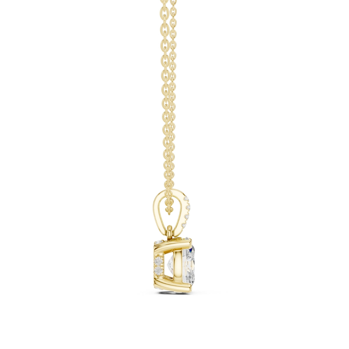 Diamond Solitaire Bezel Pendant Necklace (1.50ct) with Chain