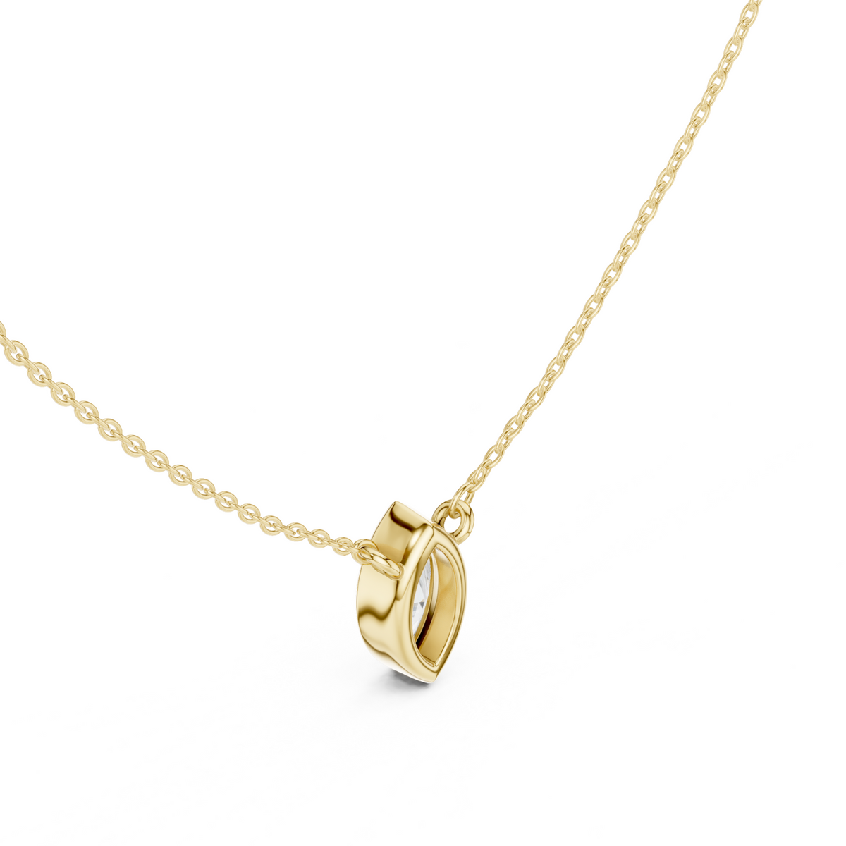 Diamond Solitaire Bezel Pendant Necklace