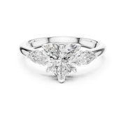 Three-Stone Engagement Ring with Pear Side Diamonds