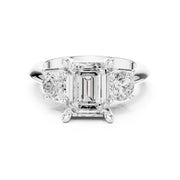 Three-Stone Diamond Engagement Ring | 2.5ct Center with Round Side Stones