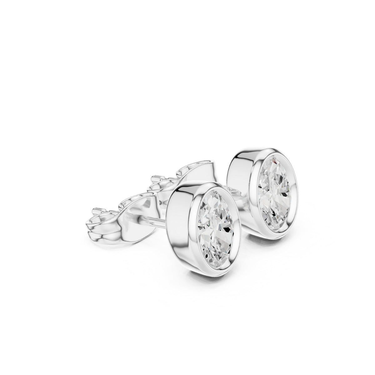 Elegant Bezel Diamond Stud Earrings