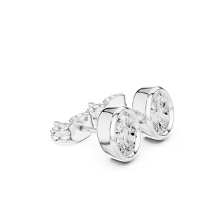 Elegant Bezel Diamond Stud Earrings