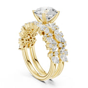 Floral & Round Diamond Cluster Ring – 3.70 CTW