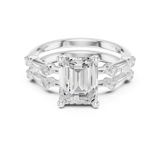 Diamond Bridal Set with Side Stones – 2.86 Carat