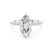 Diamond Engagement Ring with Hidden Halo & Pave Band