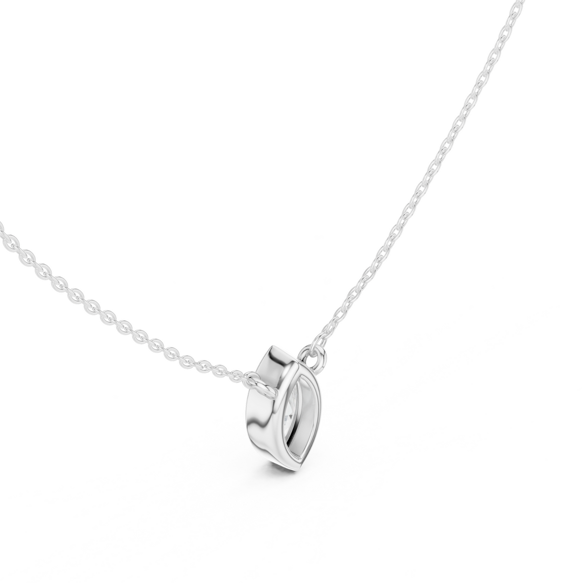 Diamond Solitaire Bezel Pendant Necklace