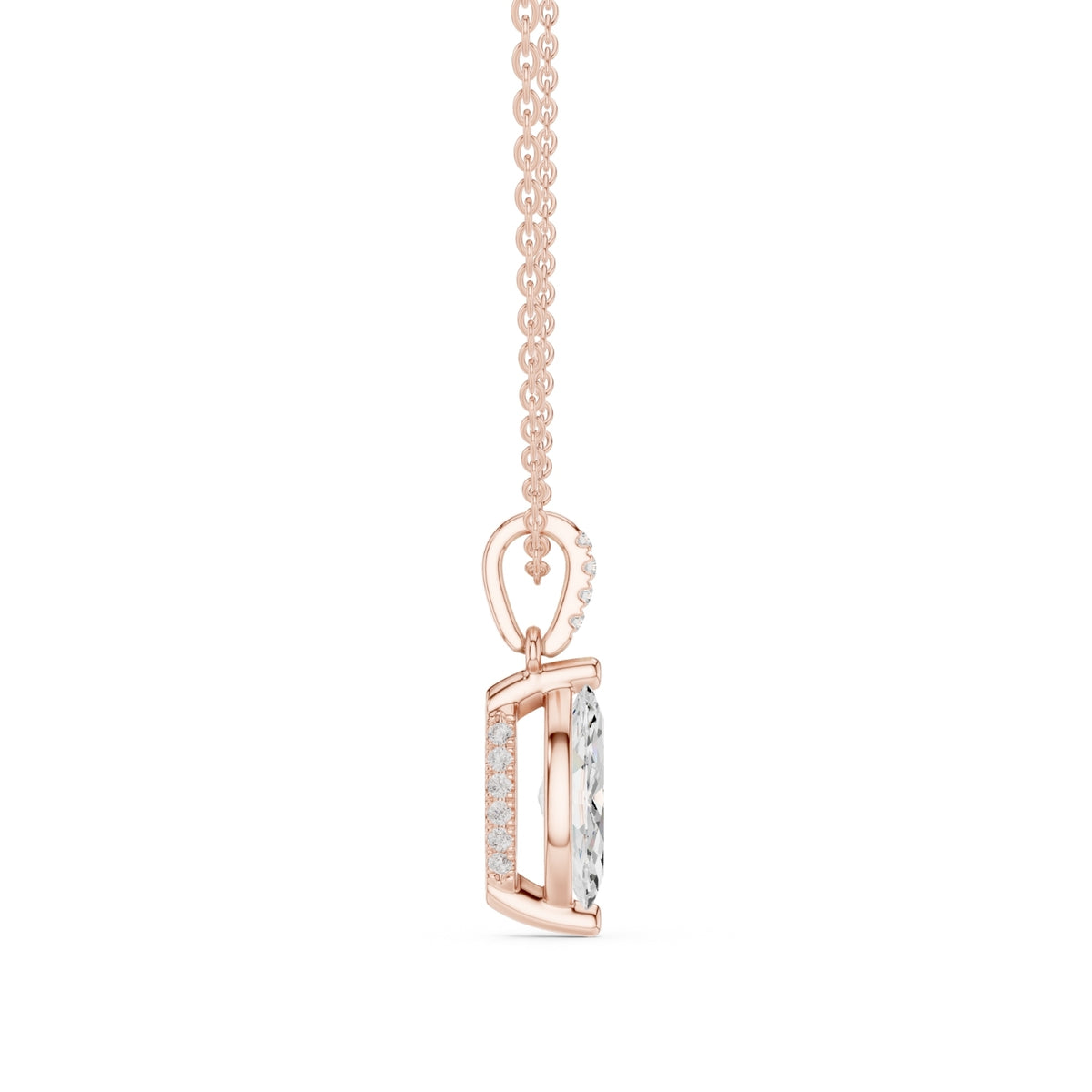 Diamond Solitaire Bezel Pendant Necklace (1.50ct) with Chain