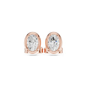 Elegant Bezel Diamond Stud Earrings | 2.50 Carat Total Weight