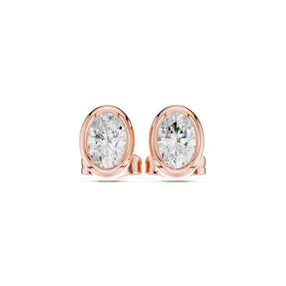 Elegant Bezel Diamond Stud Earrings