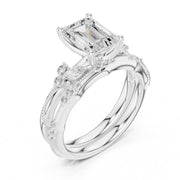 Elegant Diamond Bridal Set with Marquise & Round Accents – Vintage-Inspired Setting